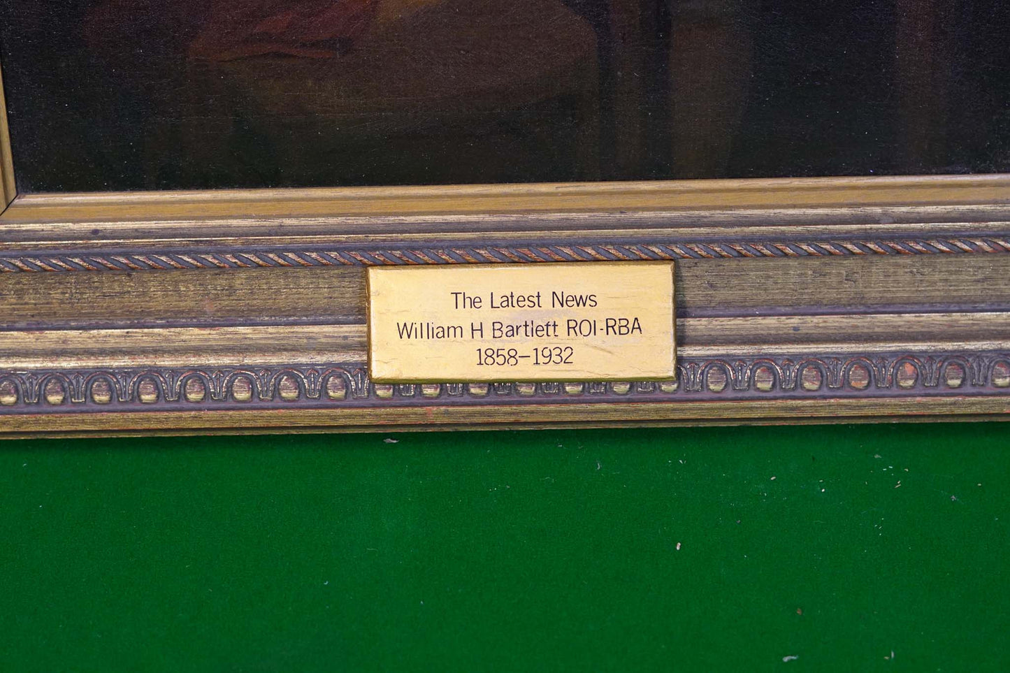 "The Latest News" by William H. Bartlett - Framed Oil on Canvas
